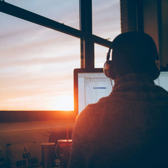 Man looking at screen at work